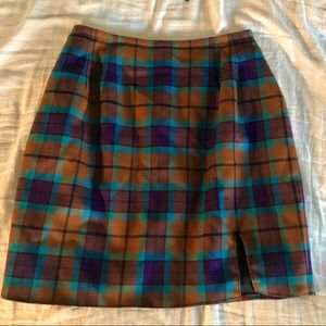 vintage orange / blue / purple plaid skirt ☆彡